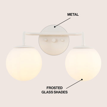 Louis Parisian Globe Metal/Frosted Glass Modern Contemporary LED Vanity